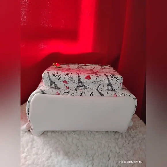 VEGAN LEATHER PARIS DESIGN MINI BACKPACK - Picture 5 of 11